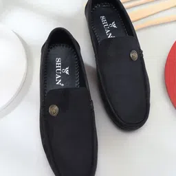 SHUAN Men Suede leather casual loafer shoes-picture-13