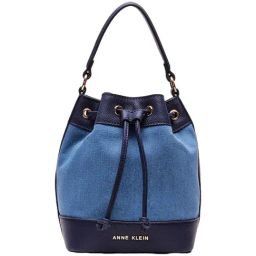 Anne Klein Blue Color Block Bucket Bag-10