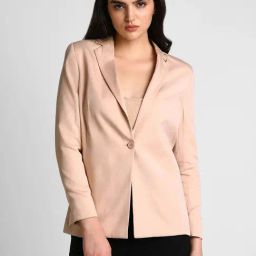 Allen Solly Peach Plain Blazer-picture-0