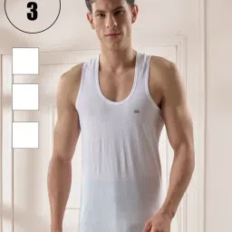 LUX Venus White Cotton Vest - Pack of 3-image-53