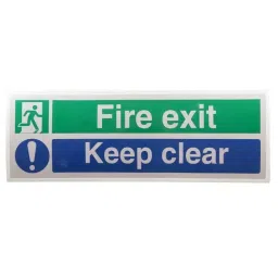 RS PRO 150x450 mm Vinyl Fire Safety Sign Fire exit Keep clear With English Text Self-Adhesive 7760960-image-31