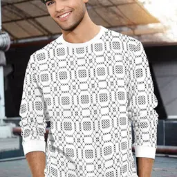 TRIPR Men Geometric Printed Cotton T-shirt-image-9