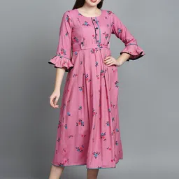 MORDEN MUSE Women Paisley Printed Summer Sheers Maternity Anarkali Kurta-picture-47