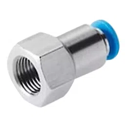 BLUEX 6.35 mm (1/4 inch) Nickel Plated Brass PU Connector Female 8 mm-picture-26
