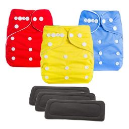 Domenico Reusable Diaper With Insert Pad Pack of 3 - Multicolour-11