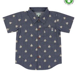 Lilly + Sid Half Sleeves Shirt Boat Print - Blue-picture-18