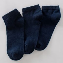 Pine Kids Ankle LengthAnti Microbial Washed School Socks Solid Pack of 3- Navy Blue-image-52