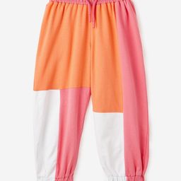The Souled Store Colour Blocked Joggers - Pink Orange & White-image-12