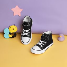 TRUFFLE COLLECTION Colour Blocked Velcro Closure Sneakers - Black & White-image-77