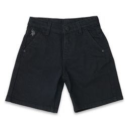 US Polo Assn Cotton Knit Above Knee Length Solid Shorts - Black-image-97