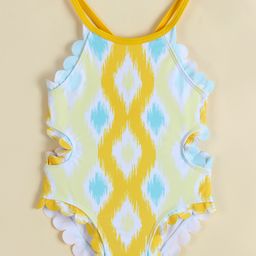 Babyhug Sleeveless Printed V Cut Swimsuit - Yellow-image-76
