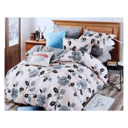BhaiJi Bedsheets 220 TC Glace Cotton Bed Sheet XXXL King Size 10 Feet Bedsheet 107x120 Inch Without Joints With 2 Pillow covers - Creame Floral-image-111