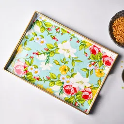 voncasa Von Casa Multicolor Flower Design Small Serving Tray-picture-8
