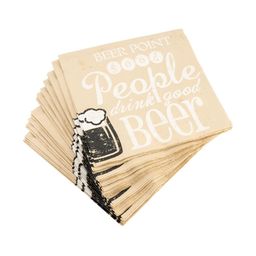 NATURALLY YOURS Set Of 6 Peach Colored & White Printed Table Napkins image 2
