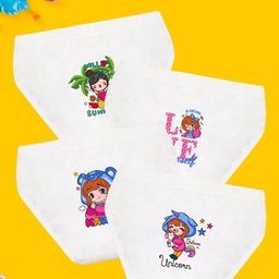 NUSYL Girls Pack Of 4 Printed Pure Cotton Briefs NUGCBRFPO4.0003-28