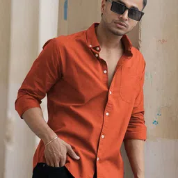 Powerlook SS25 Button-Down Collar Pure Cotton Lightweight Casual Shirt-image-3
