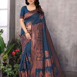 vj fashion Woven Design Zari Silk Blend Saree-image-43