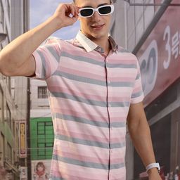 Highlander Men Striped Slim Fit Checked Shirt-image-34