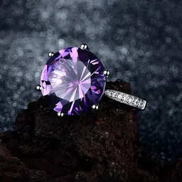 Jewels Galaxy Silver Plated American Diamond-Studded Adjustable Finger Ring-image-32