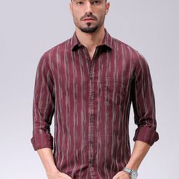 The Indian Garage Co Men Slim Fit Multi Stripes Opaque Striped Casual Shirt-image-122