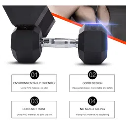 HackerX Set Of 2 Fixed Weight Dumbbell - 15Kg Each image 3