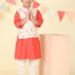 Fabindia Pack Of 2 Boys Abstract Printed Festive Straight Kurtas-picture-32