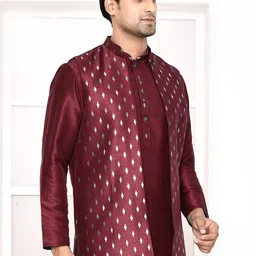 MAAHI FABS Printed Brocade Nehru Jacket image 3