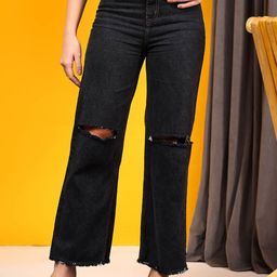 Kotty Women Wide Leg High-Rise Stretchable Regular Jeans-image-68
