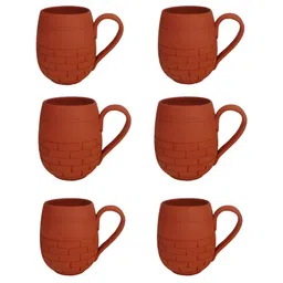 The handicraftian Terracotta MAHARAJA JUMBO Mug Set of 6-image-8