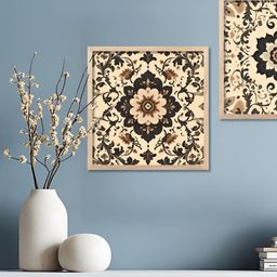 Kotart Brown & Black 2 Pieces Floral And Botanical Wooden Wall Arts-picture-44
