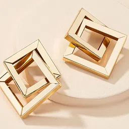 VAGHBHATT Gold-Plated Geometric Shaped Studs-0