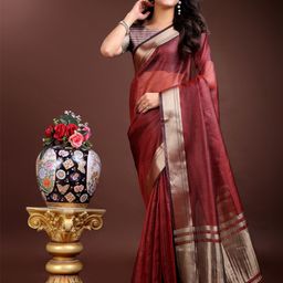 Pandadi Saree Woven Design Zari Organza Sarees-image-49