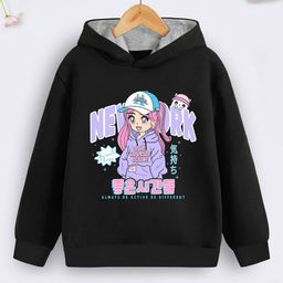 HERE&NOW Girls Printed Hooded Sweatshirt-picture-12