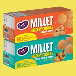 Early Food Jowar & Foxtail Almond Jaggery Cookies Assorted Pack of 2 - 150 gm each-19