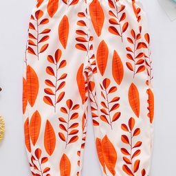 Kookie Kids Full Length Lounge Pant Bird Print - Orange-image-49