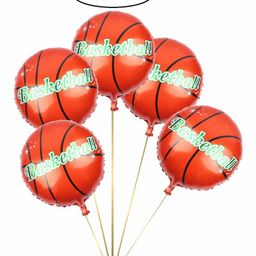 Party Anthem Basketball Foil Balloons Orange - Pack of 5-image-102