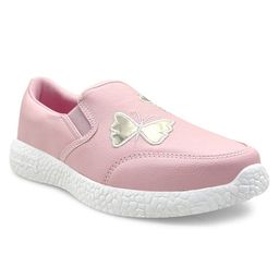 KazarMax Butterfly Applique Slip On Shoes - Peach-image-47