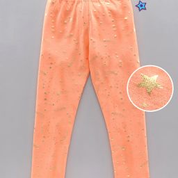 Little Kangaroos Full Length Star Print Leggings - Peach-image-81