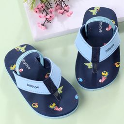 Babyoye Flip Flops Dino Print - Blue-image-10