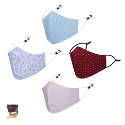 CENWELL Cotton Reusable & Washable Masks For Adults Multicolor -  Pack of 4-26