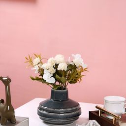 Myntra Elegant Homes Green Burmese Designed Ceramic Vase-image-7