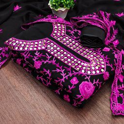 HERE&NOW Floral Embroidered Sequinned Unstitched Dress Material-picture-0