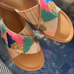 Bombay Brown Women Embellished Open Toe Flats-8