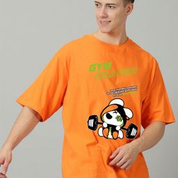 SLOWLORIS Men Graphic Printed Round Neck Oversized T-shirt-image-38