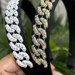 alamodey Set of 2 Crystal Beads Hairbands-20