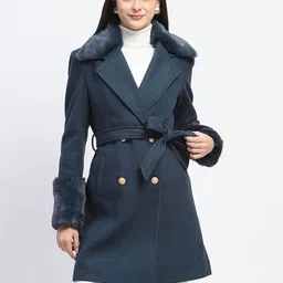 Madame Spread Collar Double Breasted Longline Overcoat-image-4