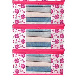 AMAK INC Pink Fabric Multi-Utility Wardrobe Organisers-picture-4