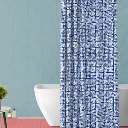 ArtzFolio Blue & White Printed Waterproof Shower Curtain-image-87