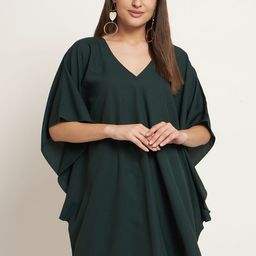 Curvydrobe Kimono Sleeve Crepe Kaftan Mini Dress-image-81