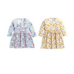 THE COTTON BABY Girls Pack Of 2 Printed A-Line Dress-picture-45